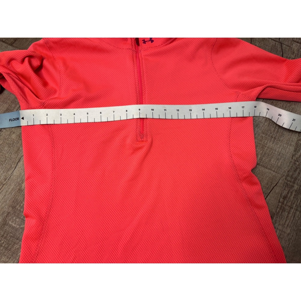 Under Armour Womens ColdGear 1/4 Zip Pullover Neon Pink Coral Medium - Picture 5 of 9